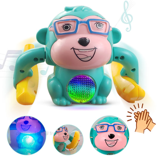NHR Dancing and Spinning Rolling Tumble Monkey Toy with Voice Control for Kids (Multicolor)