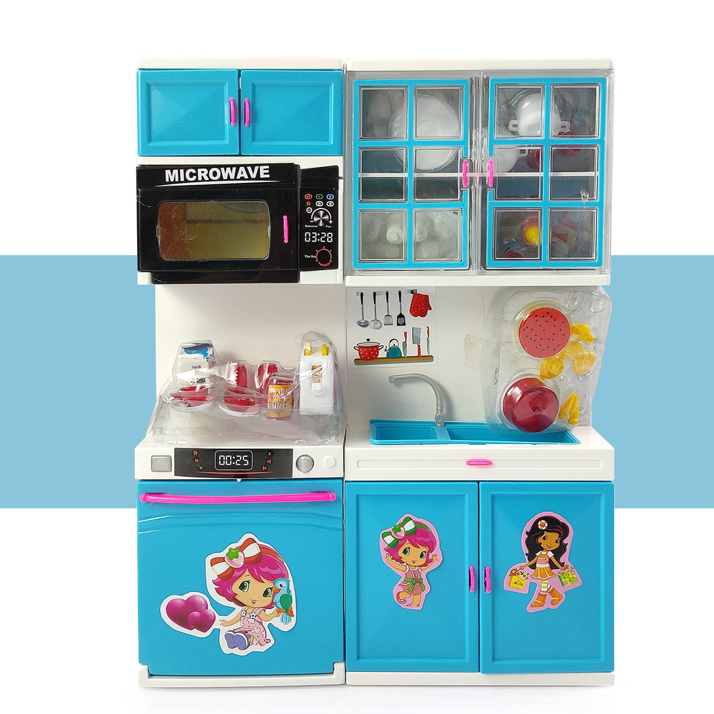 NHR 2 Door Station Kitchen Set with Openable Doors for Kids- Openable Door Kitchen Set for Kids, Kitchen set for Kids, Pretend Play set, Kitchen Set with Multiple Kitchen Equipments, Play Set For Kids, Rasoi Ghar-Multicolor