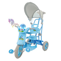 Dash Vega Musical Tricycle for Kids with Canopy and Parent Push Handle (Blue)