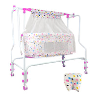NHR Premium Quality Cradle For New Born Baby with Mosquito Net & Pillow, Cradle, Baby Jhula, Baby Palna, Palana, Hammock, Baby Crib, Baby Cot, Baby Swing for 0 to 2 Years, Jhulna For Babies, Sleeping Palna for Babies, Cradle with Mosquito Net  (Pink)