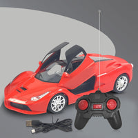 NHR Big Remote Control Car with Back Front Light, Open able Door, Remote and USB Cable for Kids (3+ Years, Red)