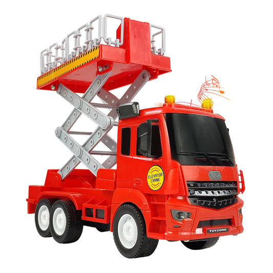 NHR Toy Truck Elevator Rescue Crane for Kids (Red)