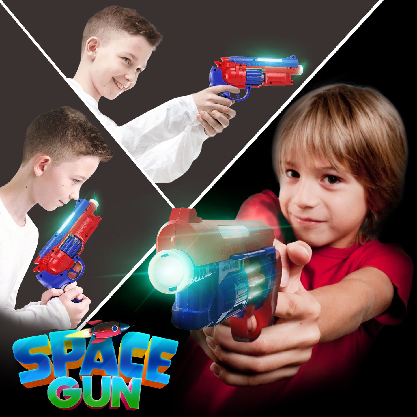 NHR Space Gun Toy with LED - Gun for Kids, 3 Years+ Kids