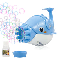 NHR Dolphin Bubble Gun with Solution- 10 Hole Electric Bubble Gun for Kids, Gatling Bubble Machine Toy, Bubble Gun, Electric Bubble Maker Gun, Bubble Gun Toys, Bubble Shooter, Bubble Gun Liquid (Blue)