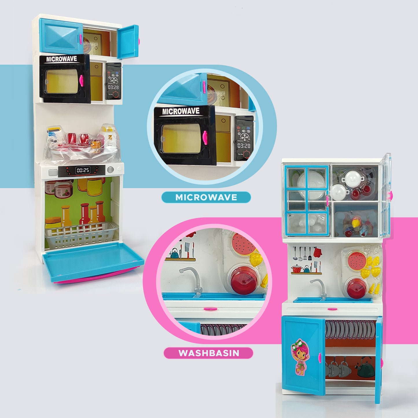 NHR 3-Door Station Kitchen Set for Kids