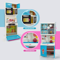 NHR 3 Door Station Kitchen Set with Openable Doors for Kids- Openable Door Kitchen Set for Kids, Kitchen set for Kids, Pretend Play set, Kitchen Set with Light, Kitchen Set, Kitchen Play Set