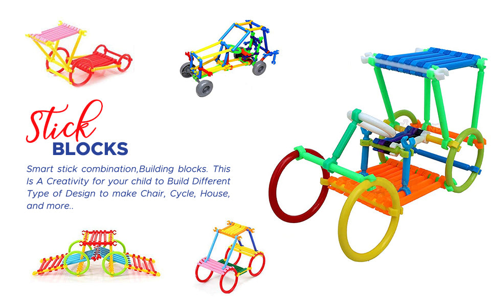 NHR 140+ Pcs Mega Jumbo Pack of Educational Building Blocks Set for Kids (Multicolor)