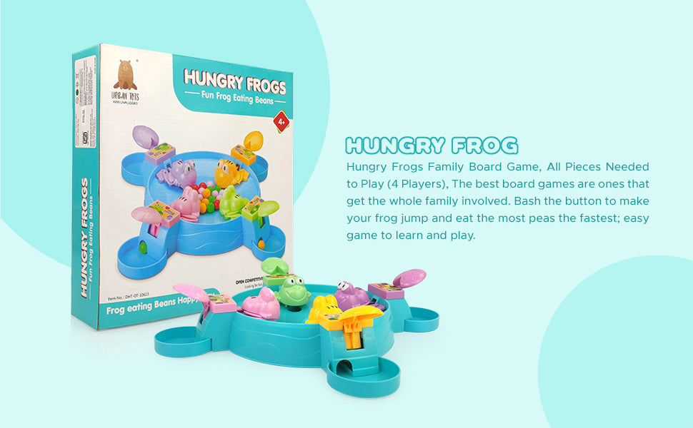 NHR 4 Players Classic Hungry Frogs Eating Beans Games Toy for Kids- Board Game Board Game Accessories Board Game