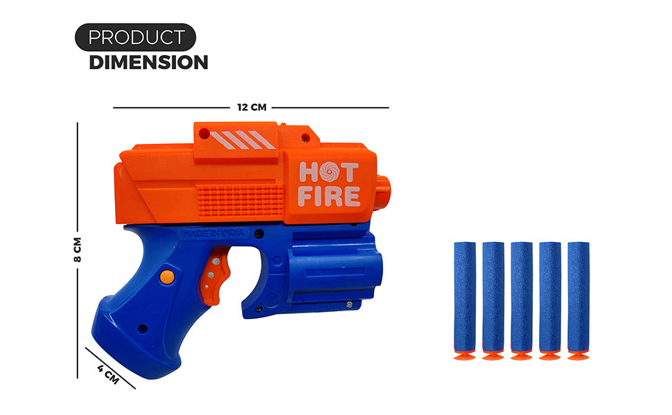 NHR Toy Soft Bullet Gun Set 2 Guns with 8 Foam Bullets (Multicolor)