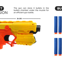 NHR Foam Blaster Gun with 8 Suction Dart Bullets & 4 Shooting Targets for Kids- Safe and Long Range Shooting Gun, Blaster Gun, Dart Gun, Toy Gun, Gun for Boys, Gun for Girls, Foam Gun, Small Gun, Toy Dart Gun, Nerf Gun