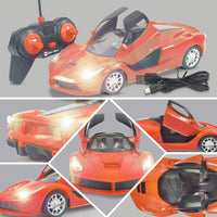 NHR Big Remote Control Car with Back Front Light, Open able Door, Remote and USB Cable for Kids (3+ Years, Red)
