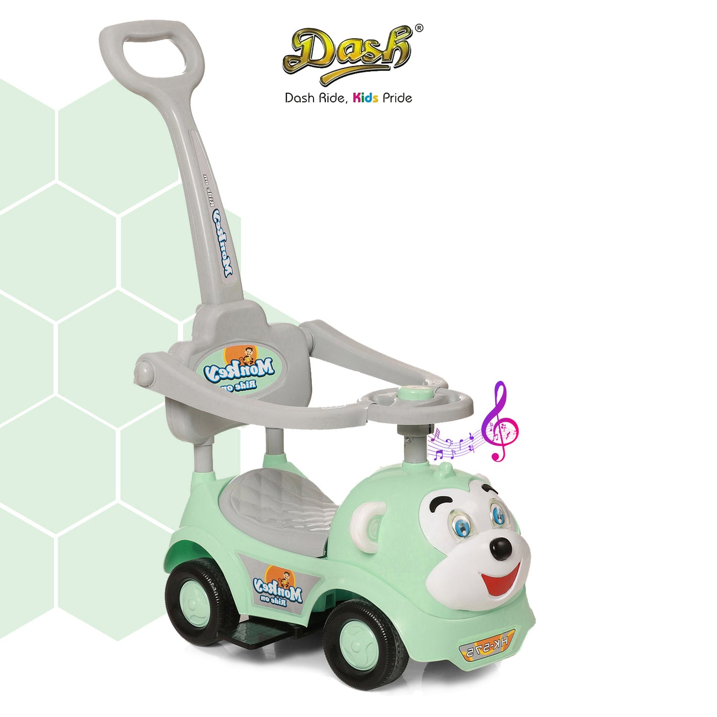 Dash Monkey 3 in 1 Ride On for Kids with Parental Handle (Choose Any Color)