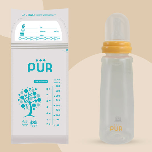 PUR 9027 Eco Feeding Bottle: BPA-Free, Ergonomic Design (Choose Any Color)