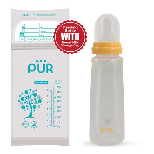 PUR 9027 Eco Feeding Bottle: BPA-Free, Ergonomic Design (Choose Any Color)