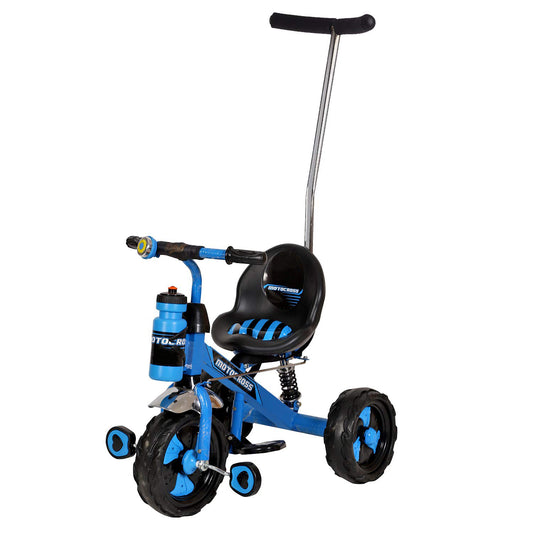 Dash Motocross Deluxe Tricycle with Back Rest & Parental Push Handle for Kids (Choose Any Color)