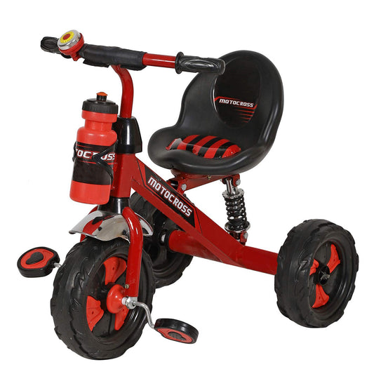 Dash Motocross Deluxe Tricycle with Back Rest for Kids (Red)