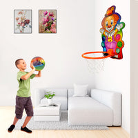 NHR Small Basket Ball kit Set with Ring for Kids, Playing Indoor Outdoor Basket Ball, High Quality Hanging Board with Net & Ball (Multicolor)