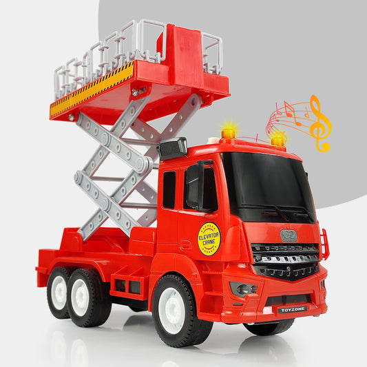 NHR Toy Truck Elevator Rescue Crane for Kids (Red)