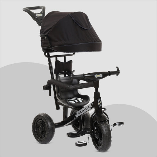Dash Raptor 3-in-1 Cycle: UV Canopy, Parental Handle, Arm Rest - For Kids 3-5 Years (Choose Any Color)