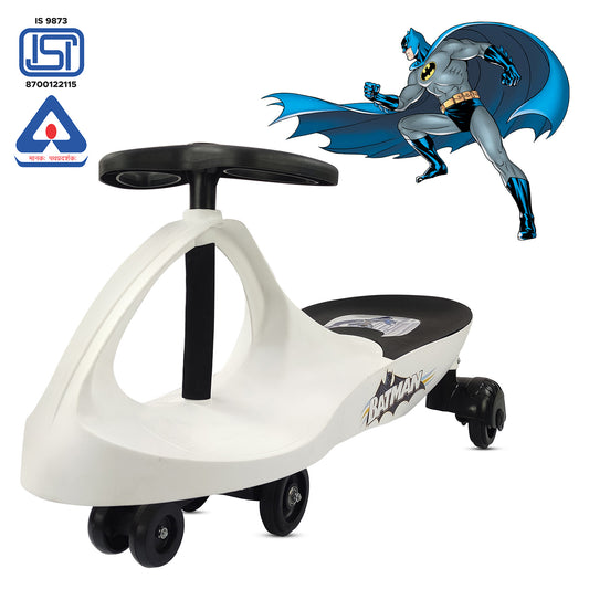 NHR Batman Ride-on Swing Car for Kids with Scratch Free Wheels (Suitable for 3+ Years, 40 Kgs Weight Capacity ,In Different Colors)