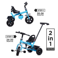 
              NHR 2 in 1 Tricycle with Parental Push Handle & Back Rest Seat for Kids- Kids Tricycle for 2 Years+ Kids, Tricycle for Kids, Baby Cycle, Trike, Cycle for Kids, Tricycle with Parental Handle, Children Cycle, Trikes for Kids-Blue
            