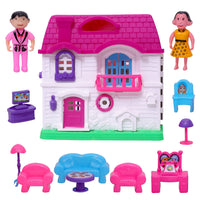 NHR 18Pcs Foldable Musical Doll House with Furniture Set & Openable Door for Kids- 100% Non-Toxic BPA Free Plastic Doll House, Doll House for Kids, Doll House Play Set, Foldable Doll House, Musical Doll House, Doll House with Music