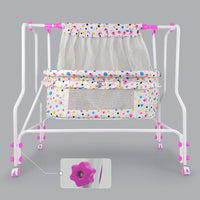 
              NHR Premium Quality Cradle For New Born Baby with Mosquito Net & Pillow, Cradle, Baby Jhula, Baby Palna, Palana, Hammock, Baby Crib, Baby Cot, Baby Swing for 0 to 2 Years, Jhulna For Babies, Sleeping Palna for Babies, Cradle with Mosquito Net  (Pink)
            