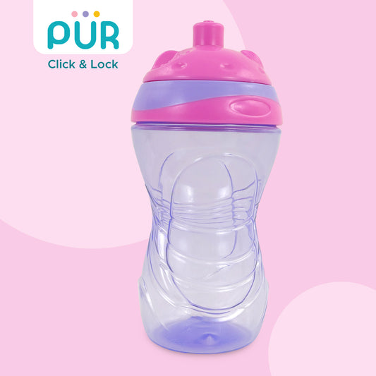 PUR 5508 Click & Lock Sippy Cup 360ml / 12oz (Pink, 12+ Months)