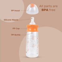 
              PUR 1104 Baby Feed Bottle, Silicon Feeding Bottle with with Handle & Sipper, Anti Colic System for New Born Babies| Kids of 3+ Months (8oz./ 250ml, Orange)
            