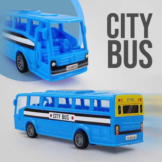 NHR Plastic Friction Powered Toy Bus for 2 Years+ Kids (Choose Any Color)