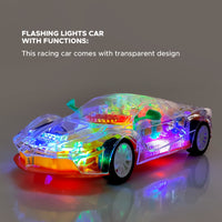
              NHR Transparent Musical Car With 3D Lights, Remote Control Car For 3 Years+ Kids, Remote Control Car,  RC Car for Kids, Car for Kids, Musical Car For Kids, Baccho Ki Gaadi, Musical Car, Transparent Car (Multicolor)
            