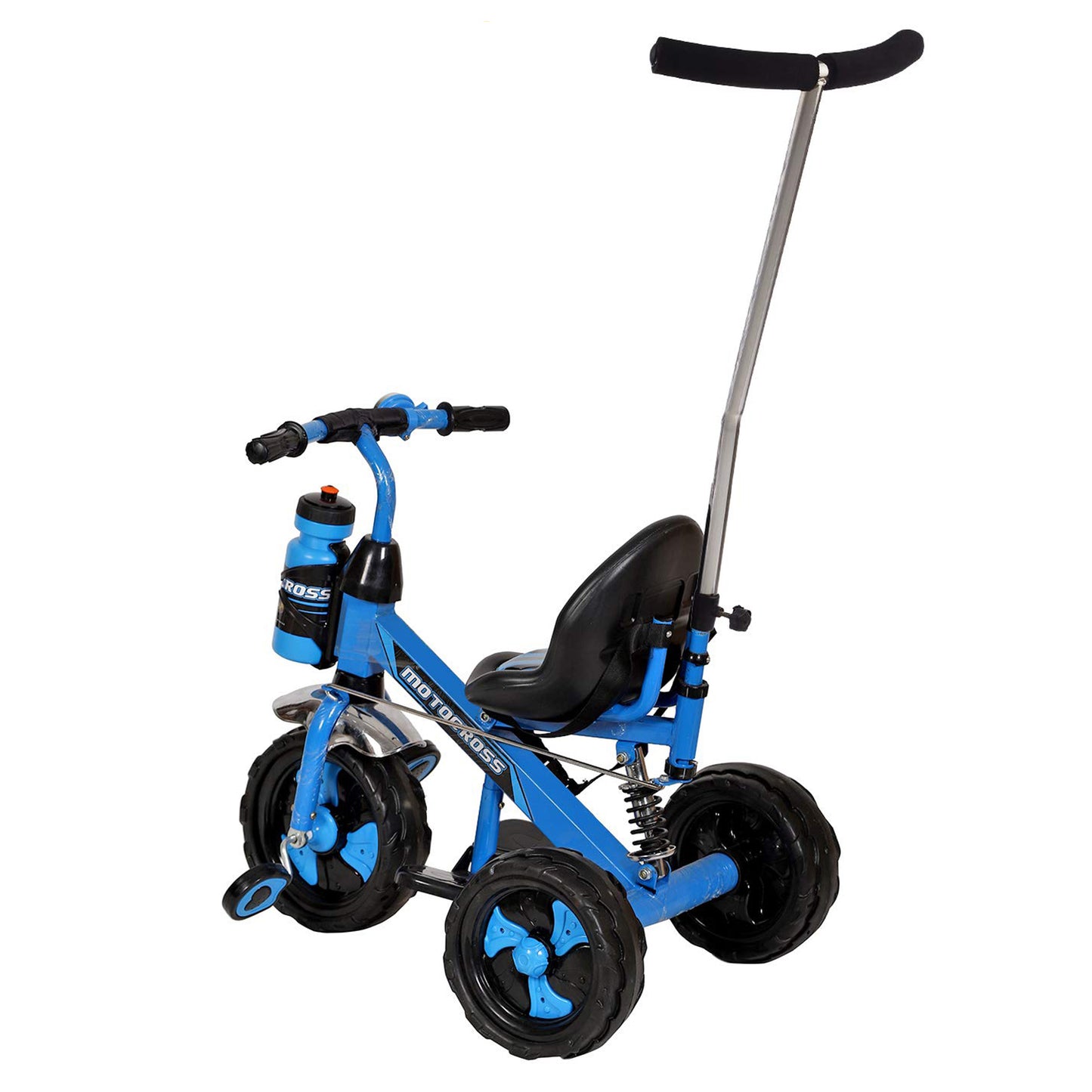 Dash Motocross Deluxe Tricycle with Back Rest & Parental Push Handle for Kids (Choose Any Color)