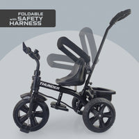 Dash Thunder 2 in 1 Tricycle for Kids with Parental Handle & Back Rest, Tricycle for Kids, Kids Tricycle, Trikes, Ride On, Cycle for Kids, Baby Cycle, Trike, Cycle for Kids, Tricycle with Parental Handle, Children Cycle, Trikes for Kids (Black)