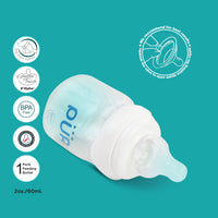 PUR Anti Colic Glass Feeding Bottle with Free Milk Storage Bag for Baby, BPA Free Baby Feeding Bottle, Feeding Bottle, Bottle for Baby, Milk Feeding Bottle, Feeding Bottle for Baby, Bottle with Nipple (60ml, White)