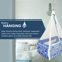 
              NHR New Born Baby Cotton Hanging Cradle Jhula with Mosquito Net and Spring With Soft Pillow - Cradle, Baby Jhula, Baby Cradle, Cradle for Baby,  Sleeping Palna for Babies, Gift For New Born Babies-Blue
            