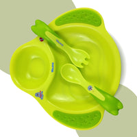 
              PUR Walrus Plate Set for Baby, Plate set for baby, Feeding Set for Baby, Baby Feeding Set, Plate and Spoon Set for Baby Above 6 Montes (Green)
            