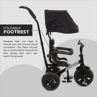 Dash Raptor 3in1 Cycle With UV Protection Canopy, Parental Handle and Protective Arm Rest For Kids, Baby Cycle, Tricycle, Kids Cycle, Baby Tricycle, Tricycle for Kids, Tricycle For Kids For 3 Years To 5 Years (Capacity 25Kg, Black)