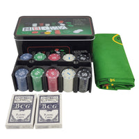 
              NHR Poker Chip Set with Tin Case, 200 Pcs Casino Poker Chips with 36"X 24" Poker Gaming Mat, 1 Dealer Button, 1Big Blind Button, 1 Small Blind Button and 2 Decks Poker Cards- Poker Game, Casino Poker Chips, Casino Game, Poker, Poker Chip Set, Poker Chips
            