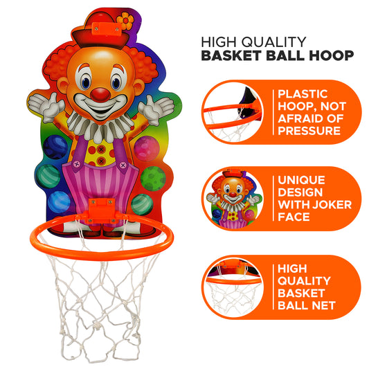NHR Small Basket Ball kit Set with Ring for Kids (Joker Face Printed)