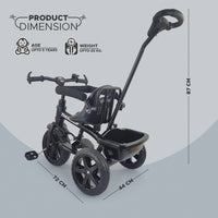 
              Dash Thunder 2 in 1 Tricycle for Kids with Parental Handle & Back Rest, Tricycle for Kids, Kids Tricycle, Trikes, Ride On, Cycle for Kids, Baby Cycle, Trike, Cycle for Kids, Tricycle with Parental Handle, Children Cycle, Trikes for Kids (Black)
            