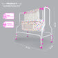 NHR Premium Baby Cradle with Mosquito Net (Choose Any Color)