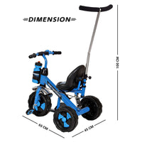 Dash Motocross Deluxe Stylish Tricycle with Back Rest & Parental Push Handle for Kids- Tricycle for 2 Years+ Kids, Kids Cycle, Tricycle for Kids, Children Cycle, Trikes, Baby Tricycle, Trike for Kids, Cycle for Kids, Tricycle (Blue)