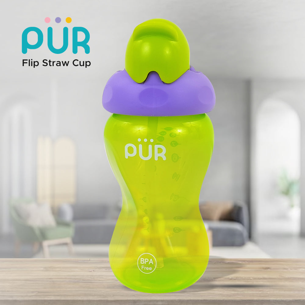 PUR Flip Straw Cup for Baby, Sipper Cup, Bottle for Baby, Gift for Baby, Water Bottle for 6+ Months  (Purple)