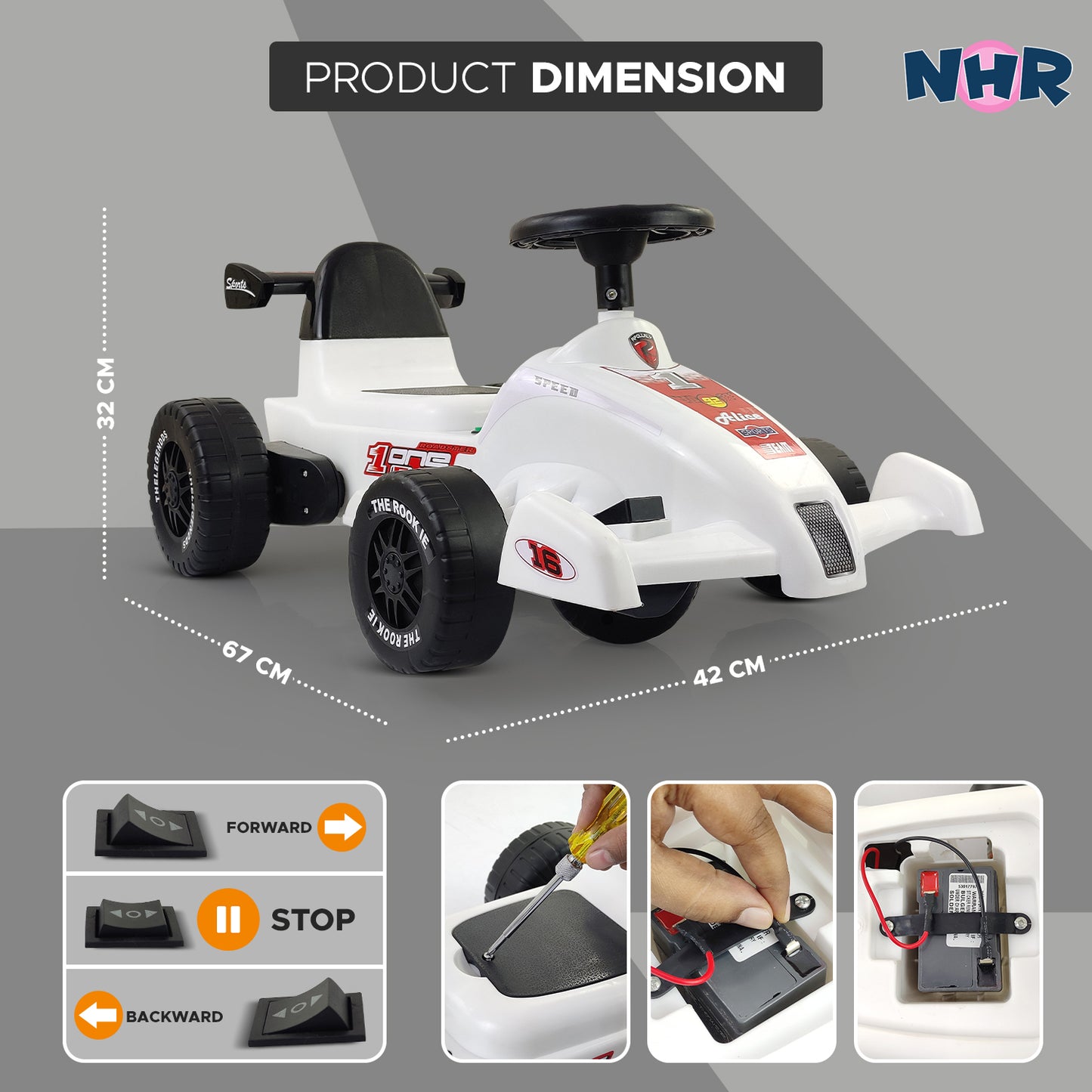 NHR Rechargeable Electronic Ride-on for 1-4 Age kids(anyone)