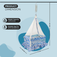 NHR New Born Baby Cotton Hanging Cradle Jhula with Mosquito Net and Spring - Blue