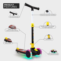 
              NHR Smart Kick Scooter, 3 Adjustable Height, Foldable Scooter, Skate Scooter for Kids, Attractive PVC Wheel with Led Light for Kids, Age Upto 3+ Years (45 Kg, Black)
            