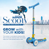 Batman Smart Kick Scooter for Kids 3+ Years with Adjustable & Foldable (Blue)