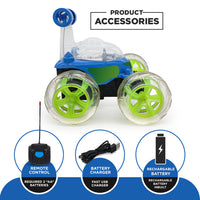 
              NHR Ben 10 Car With 360 Degree Rotating Remote Control Rechargeable Stunt Car with Lights, Stunt Car for Kids, Stylish Car for Kids, Toy Car for Children, Rc Car, Baccho Ki Gaadi, Gaadi, Ben-10 Car For +3 Years Kids-Blue
            