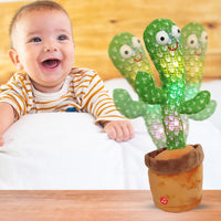 NHR Dancing Cactus Talking Toy Plush Rechargeable Wriggle & Singing Recording Repeat What You Say Funny Education Toys - Multicolour
