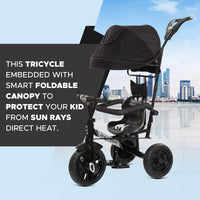 
              Dash Raptor 3in1 Cycle With UV Protection Canopy, Parental Handle and Protective Arm Rest For Kids, Baby Cycle, Tricycle, Kids Cycle, Baby Tricycle, Tricycle for Kids, Tricycle For Kids For 3 Years To 5 Years (Capacity 25Kg, Black)
            